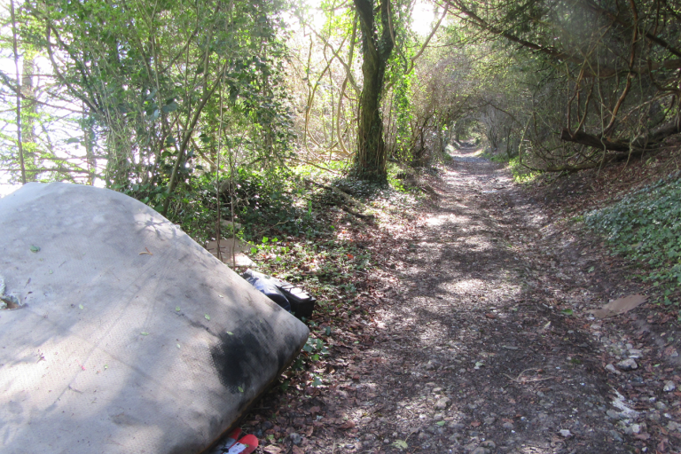 Fly tip in backroad