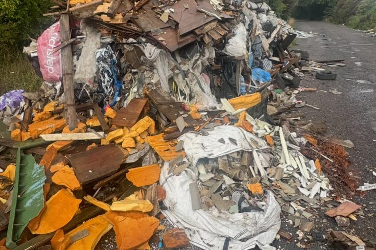 Fly tip A31 asbestos