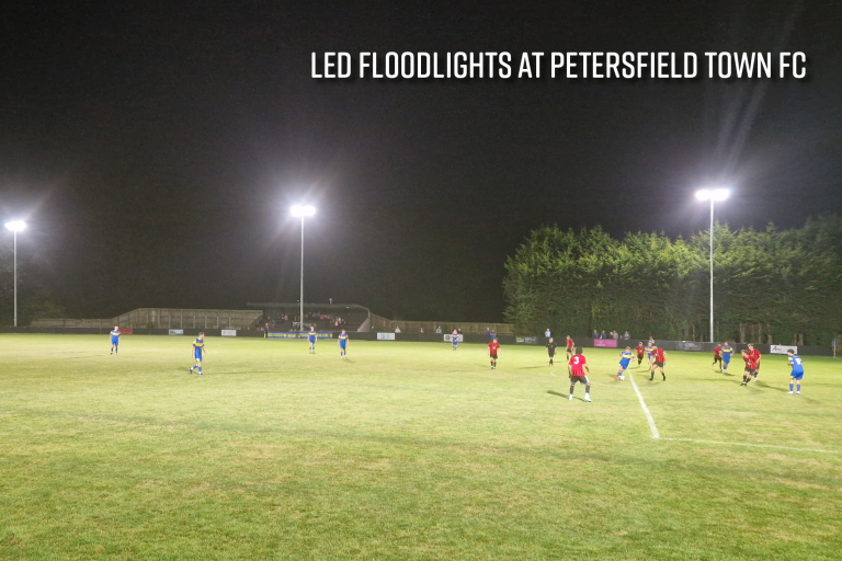 LED floodlights at Petersfield Town FC